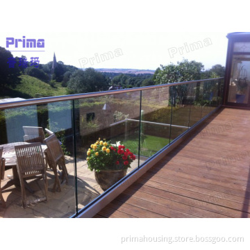 Stainless Steel Glass Railing with Aluminum U Channel